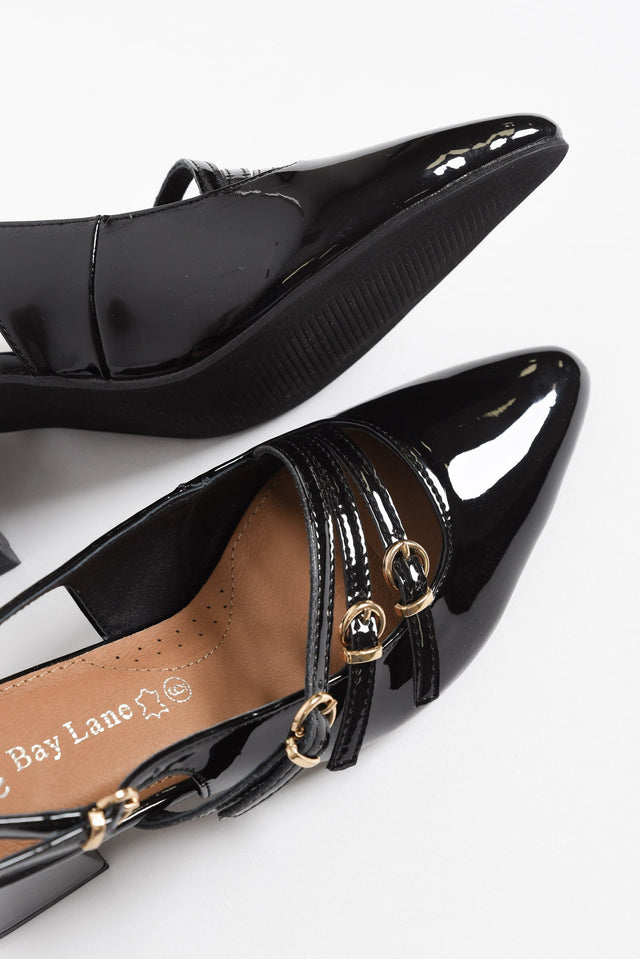 Duchess Black Patent Leather Slingback Heel image 3