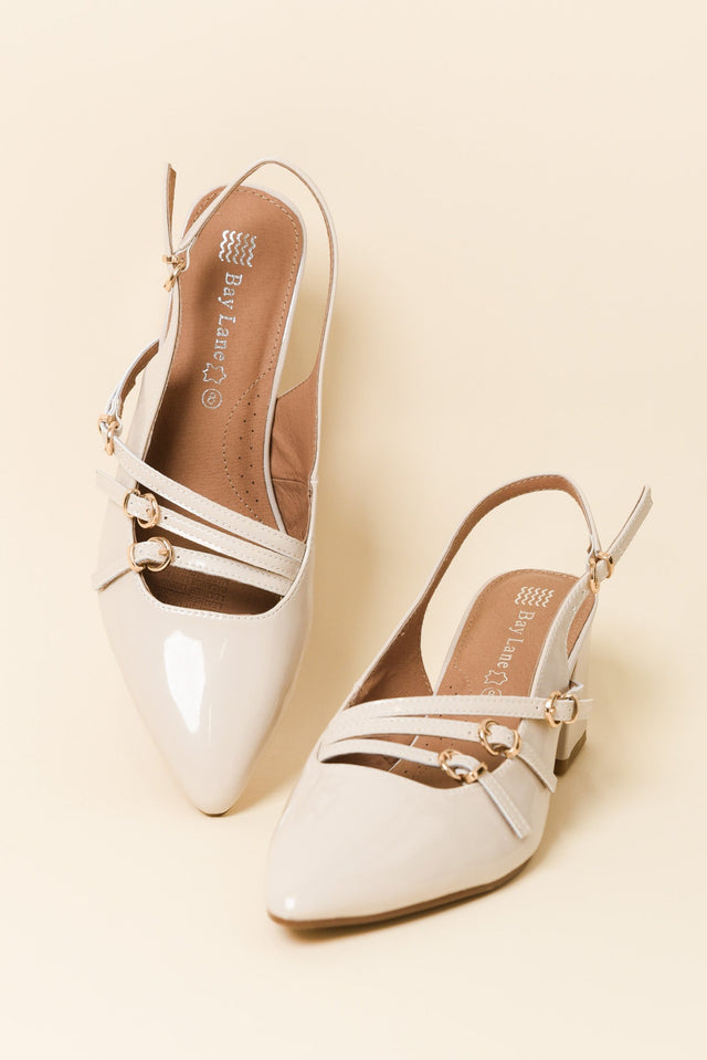 Duchess Bone Patent Leather Slingback Heel image 2