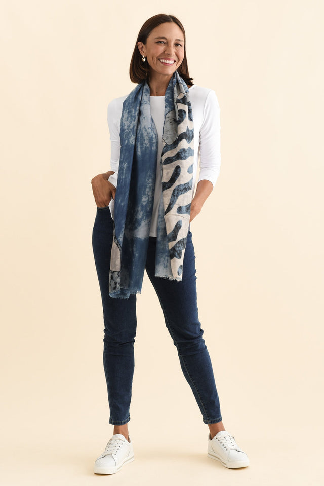 Duke Blue Abstract Scarf image 3
