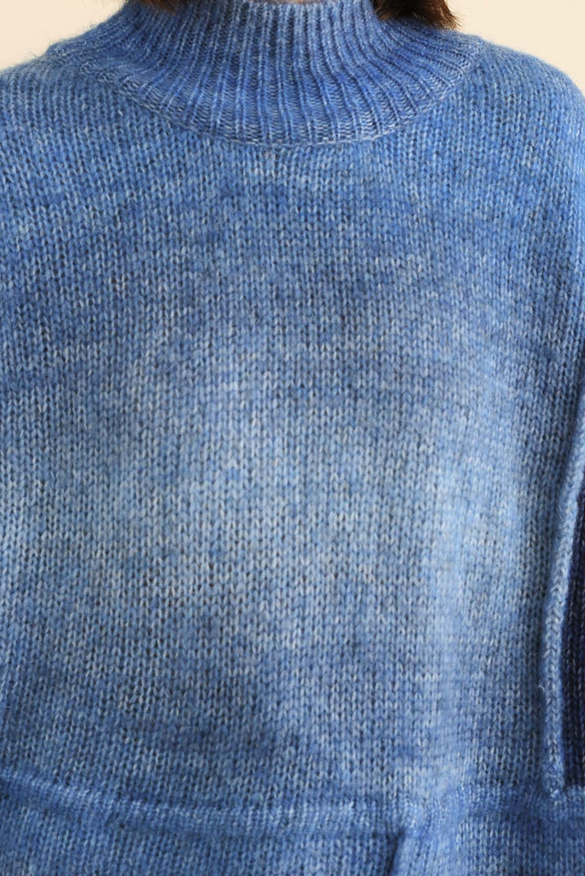 Eclipse Blue Splice Knit Jumper,Brunette model,alt text|model:Cara image 6