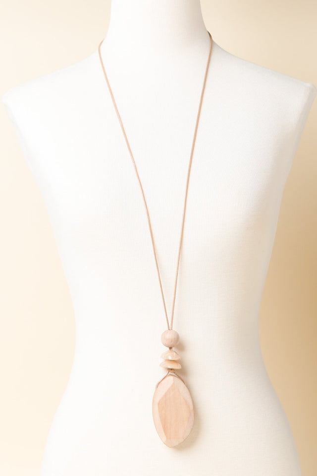 Eleri Natural Wood Pendant Necklace