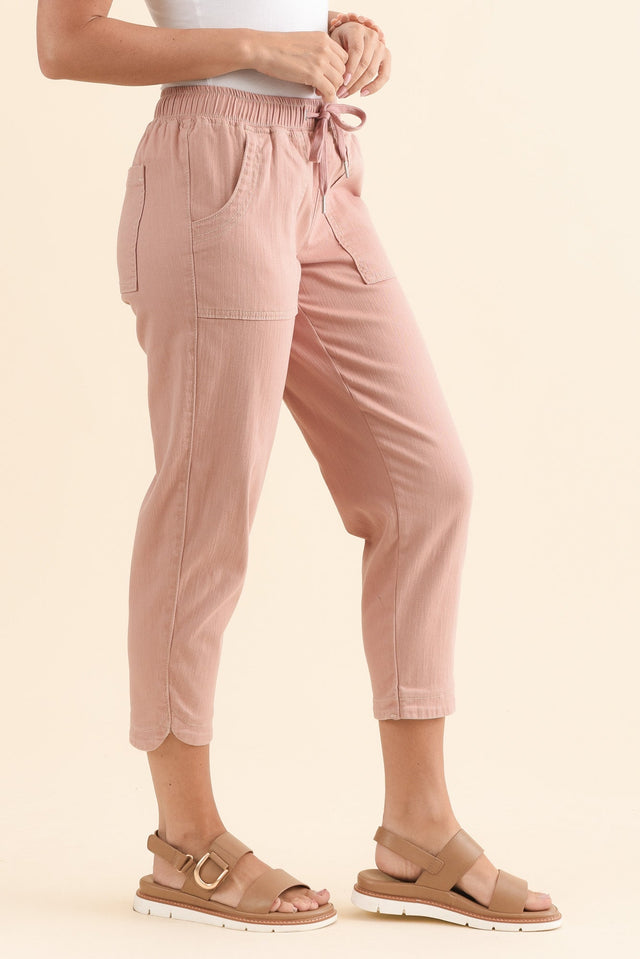 Eliana Blush Cotton Stretch Jeans,Side,Brunette model,alt text|model:MJ image 3