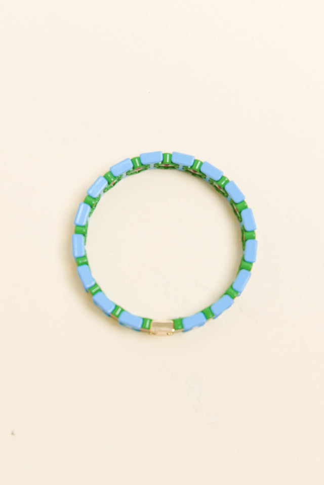 Elke Blue Daisy Beaded Bracelet