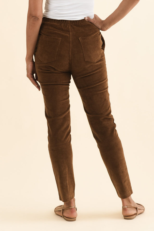 Elle Brown Corduroy Pants,Brunette model,alt text|model:Cara image 6
