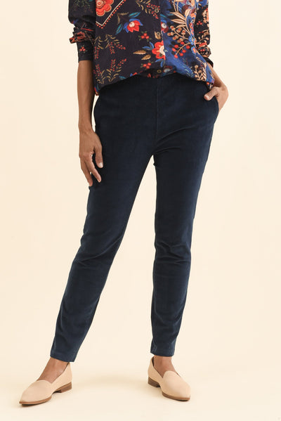 Elle Navy Corduroy Pants