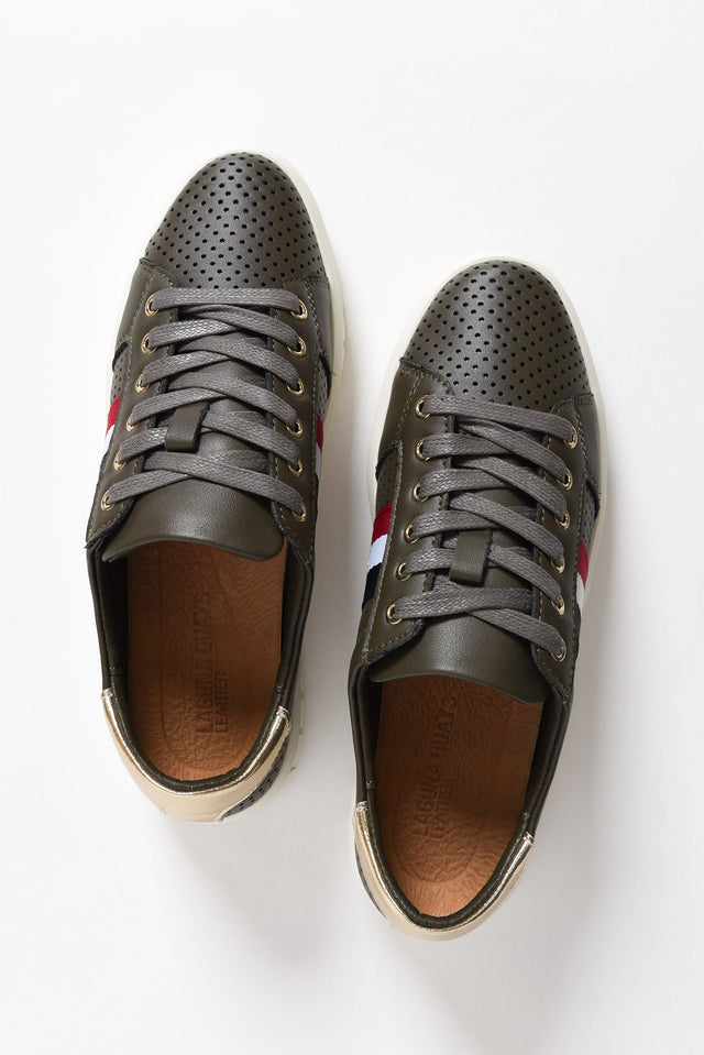 Elope Khaki Bee Leather Sneaker image 3
