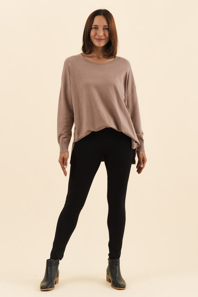 Elsa Black Winter Ponte Pants,Full Body,Brunette model,alt text|model:Cara image 7