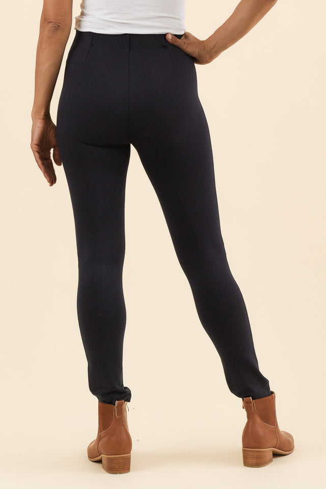 Elsa French Navy Winter Ponte Pants,Back,Brunette model,alt text|model:Cara image 4