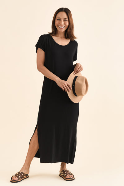 Elsie Black Bamboo Dress