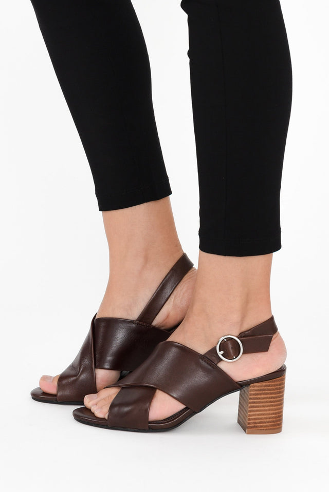 Emi Dark Brown Leather Slingback Heel image 5