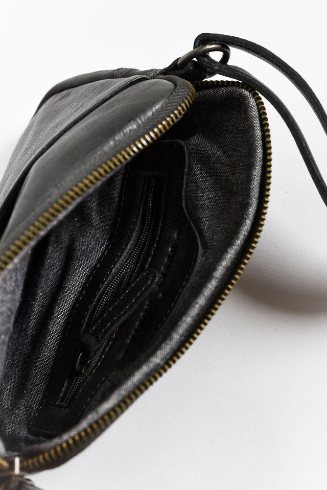 Emma Charcoal Leather Crossbody Bag image 2