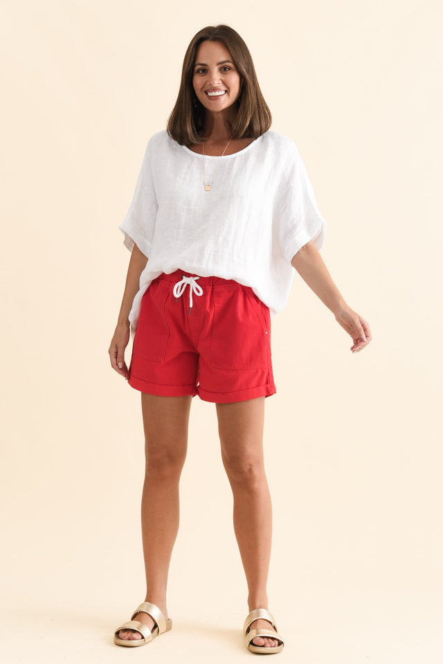 Emma Cherry Denim Relaxed Shorts,Brunette model,alt text|model:MJ image 7