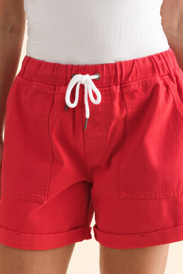 Emma Cherry Denim Relaxed Shorts,Brunette model,alt text|model:MJ image 6
