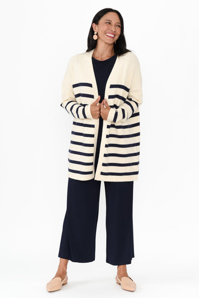 Sydney stripe cardigan in blue main image 0