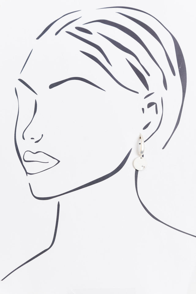 Euphoria Silver Disc Hoop Earrings image 2