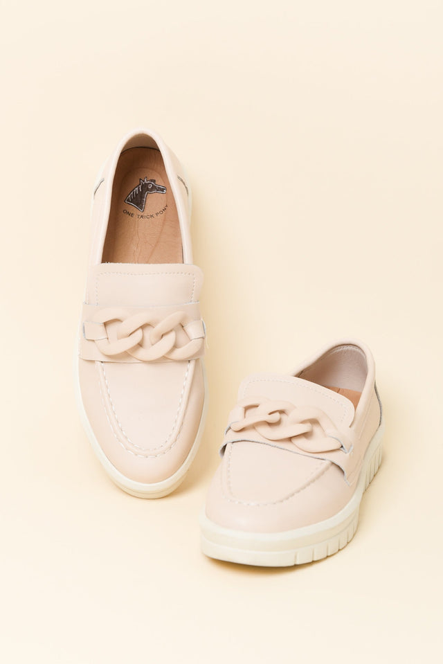 Euston Nude Leather Chain Loafer