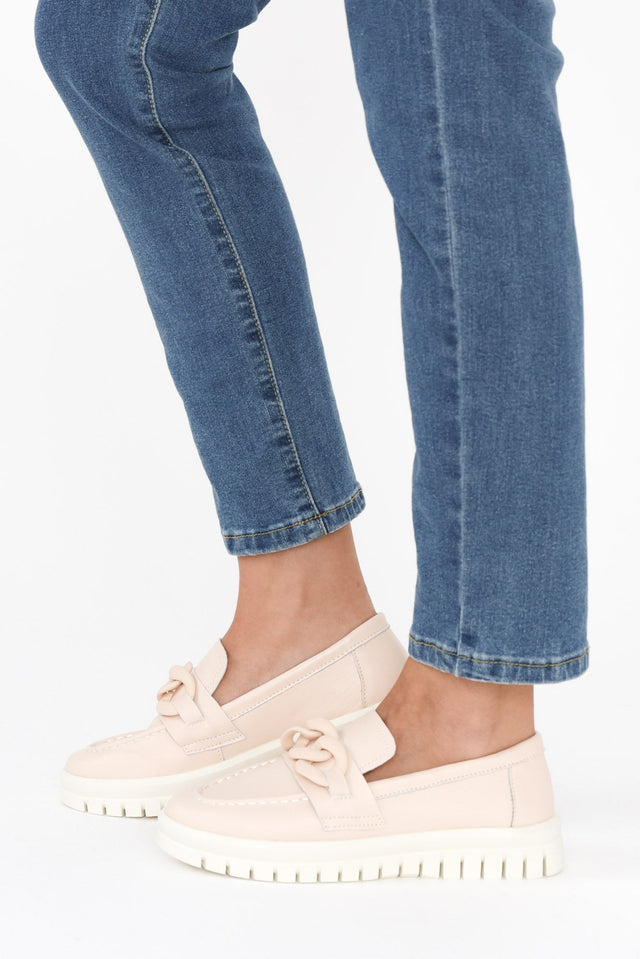 Euston Nude Leather Chain Loafer image 5