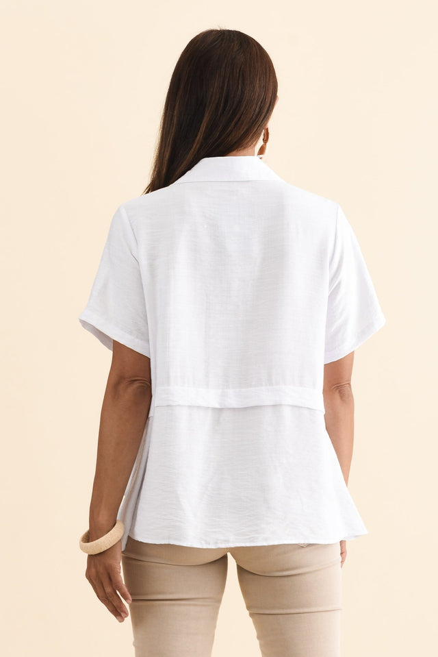 Ezra White Layered Top,Brunette model,alt text|model:Cara image 6