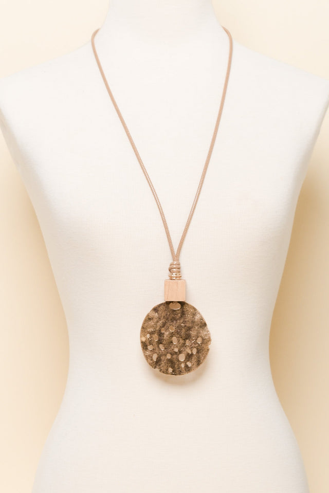 Faye Natural Disc Pendant Necklace