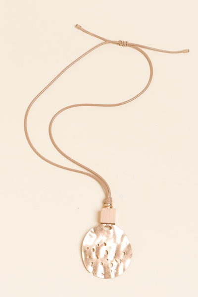Faye Natural Disc Pendant Necklace