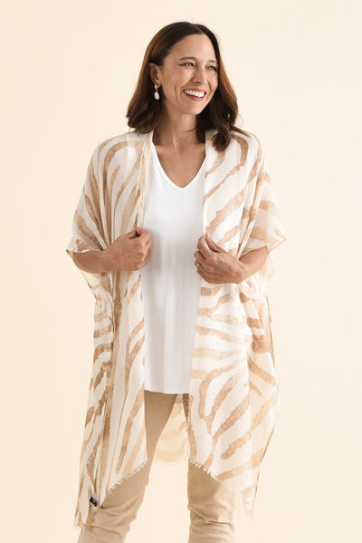 Felicia Natural Animal Kimono