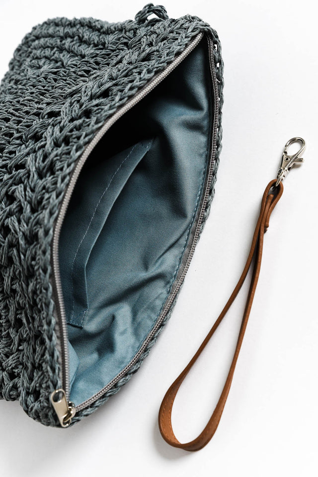 Felique Blue Straw Clutch image 2