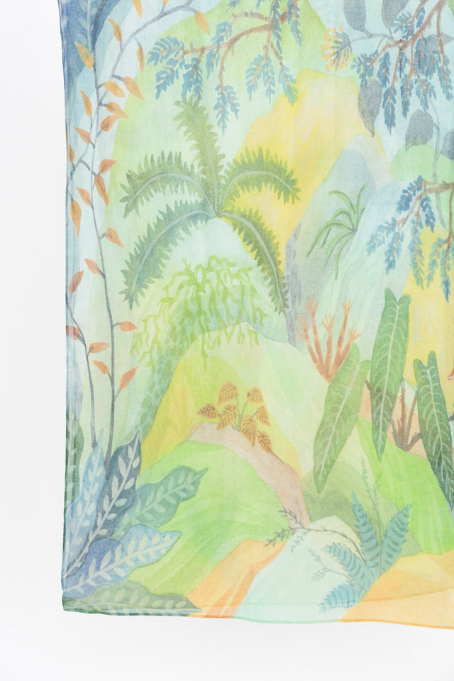 Fiona Green Leaf Scarf image 3