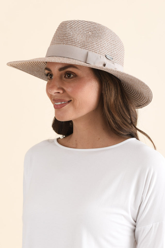 Fiona Sand Wide Brim Travel Fedora image 1