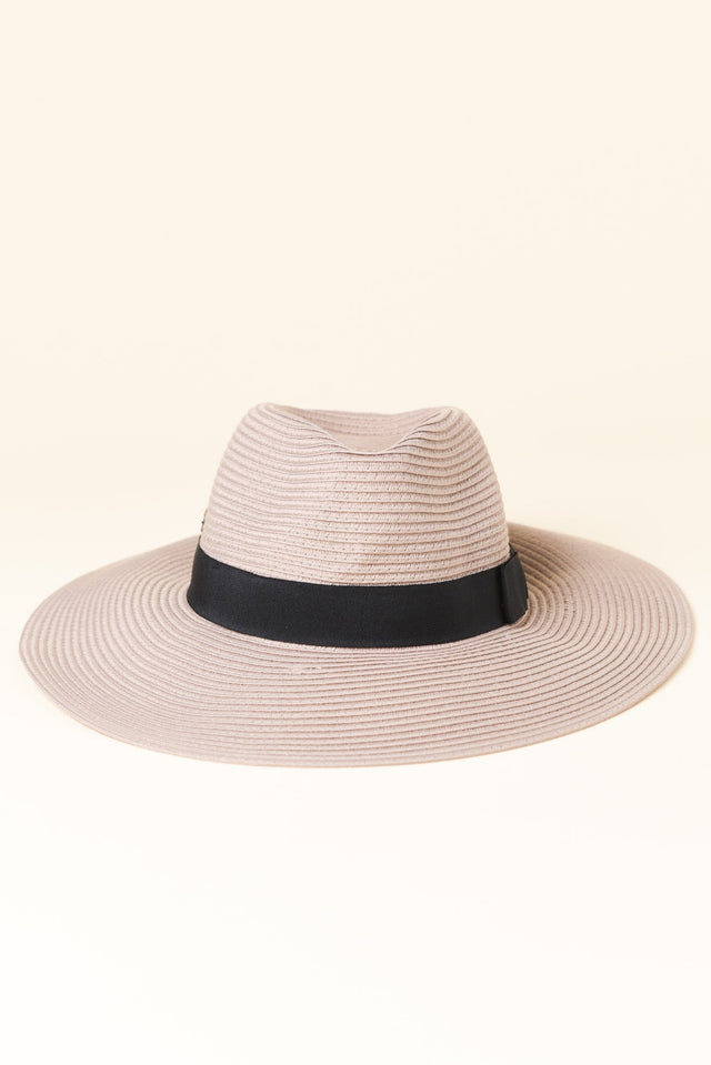Fiona Taupe Wide Brim Travel Fedora image 1