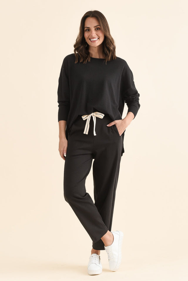Fisher Black Cotton Barrel Pants image 2