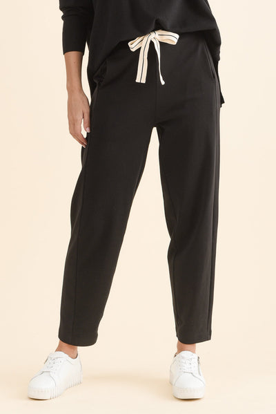Fisher Black Cotton Barrel Pants