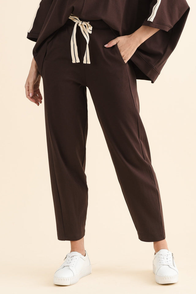 Fisher Chocolate Cotton Barrel Pants
