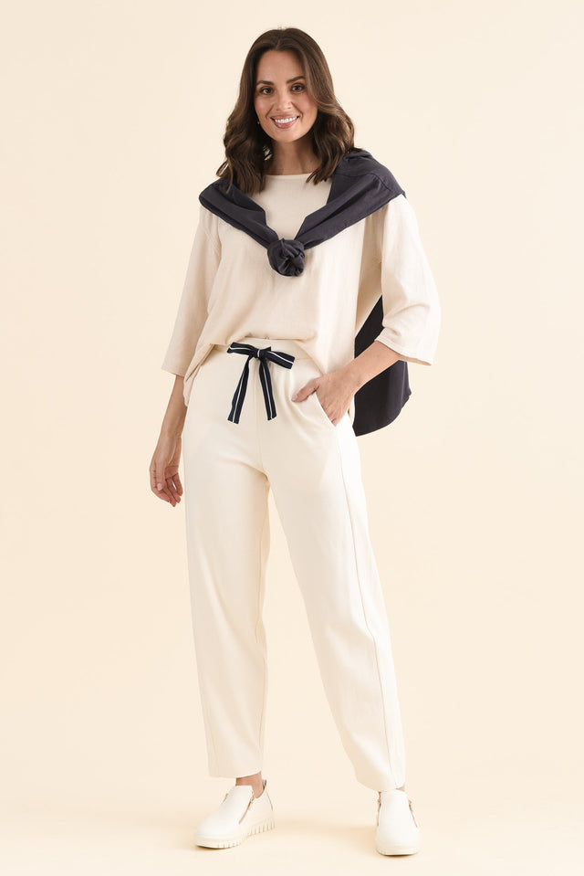Fisher Cream Cotton Barrel Pants image 2