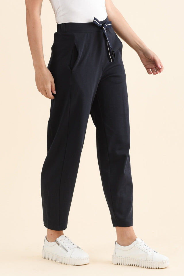 Fisher Navy Cotton Barrel Pants image 3