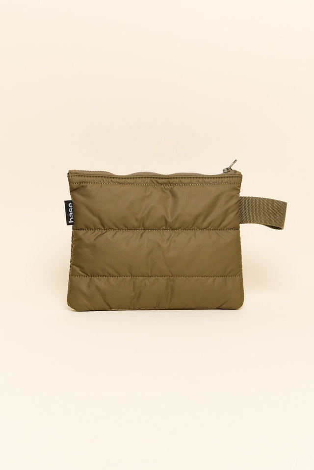 Flat Base Khaki Clutch image 1