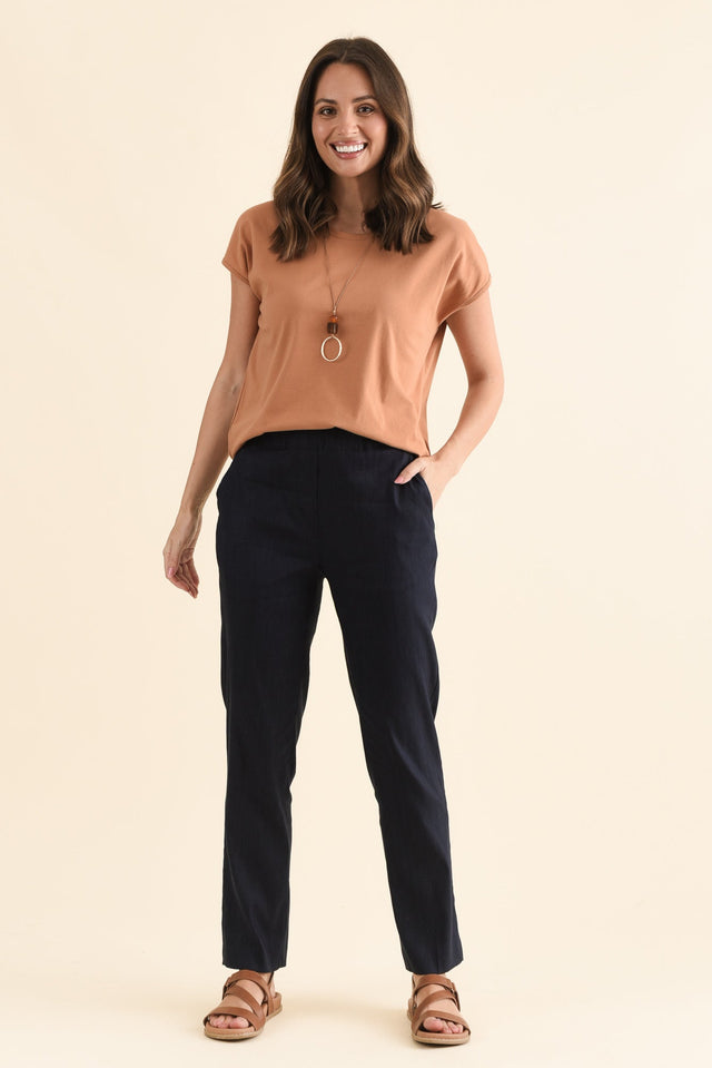 Flossie Navy Pocket Pants,Full Body,Brunette model,alt text|model:MJ image 6