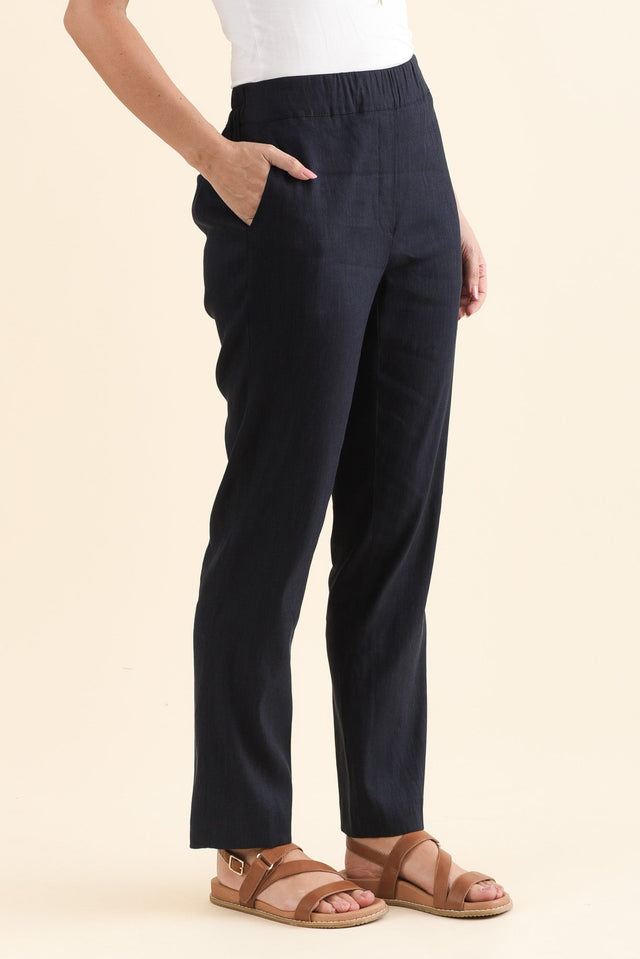 Flossie Navy Pocket Pants,Side,Brunette model,alt text|model:MJ image 3