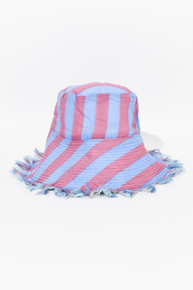 Fray Blue Stripe Cotton Wide Brim Hat image 3