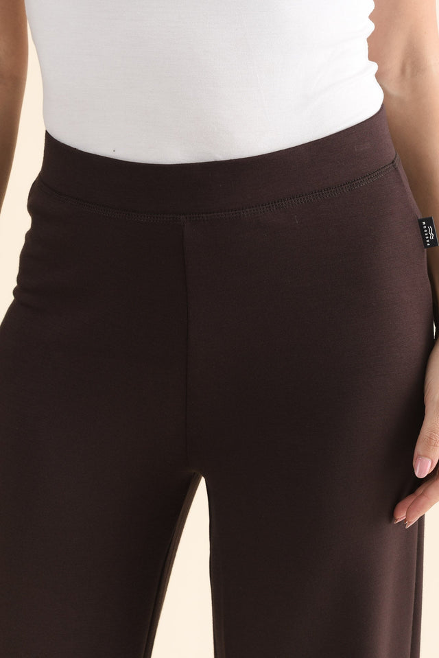 Freedom Chocolate Wide Leg Pants,Detail,Brunette model,alt text|model:MJ image 5