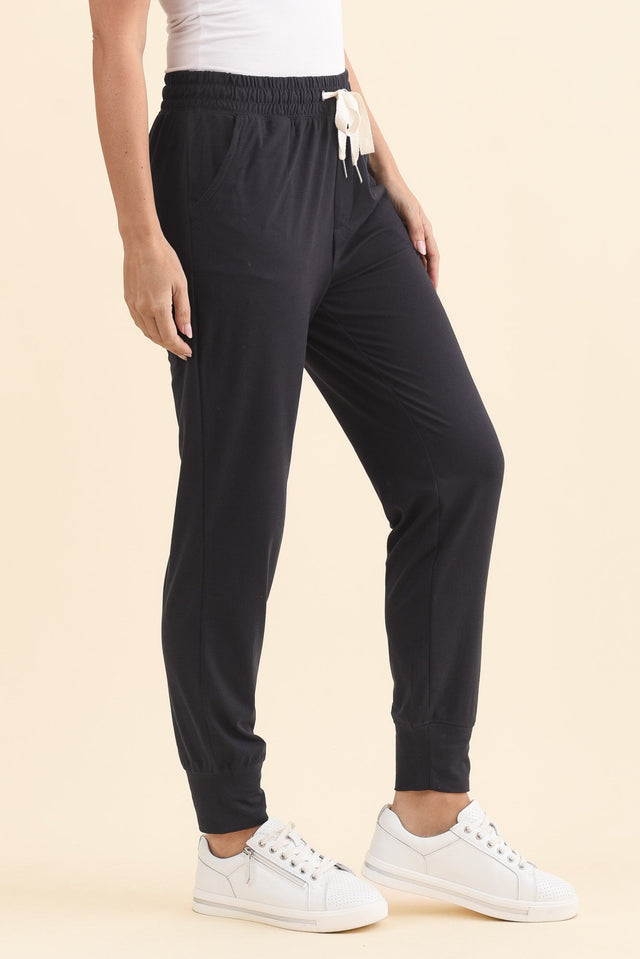 Freedom Dark Navy Drawstring Sweatpants,Brunette model,alt text|model:MJ image 5