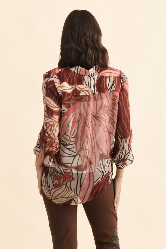 Freya Cathedral Botanic V Neck Blouse,Brunette model,alt text|model:MJ image 5