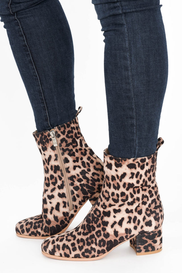 Fruity Tan Leopard Heeled Boot image 4