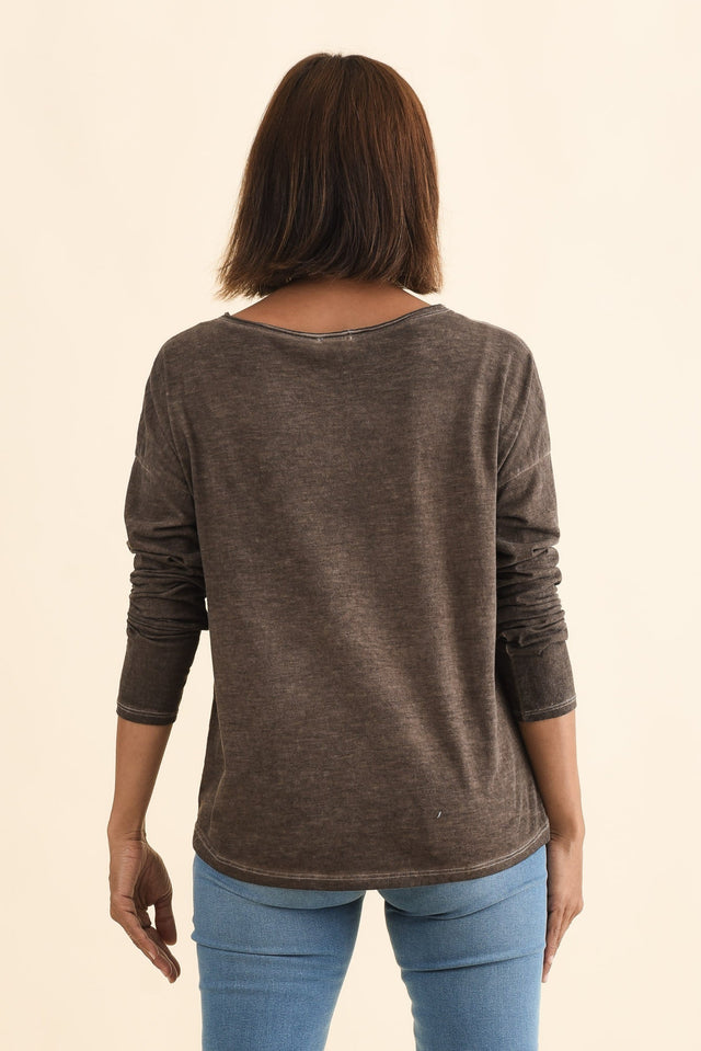 Fulton Brown Patchwork Cotton Top,Brunette model,alt text|model:Cara image 5