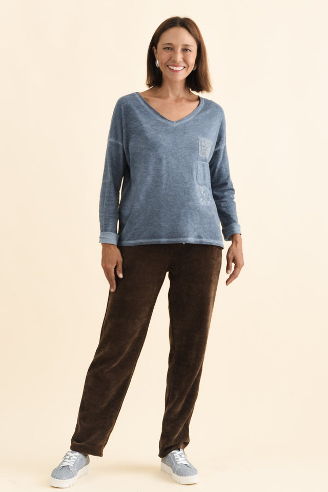 Fulton Steel Patchwork Cotton Top,Brunette model,alt text|model:Cara image 8