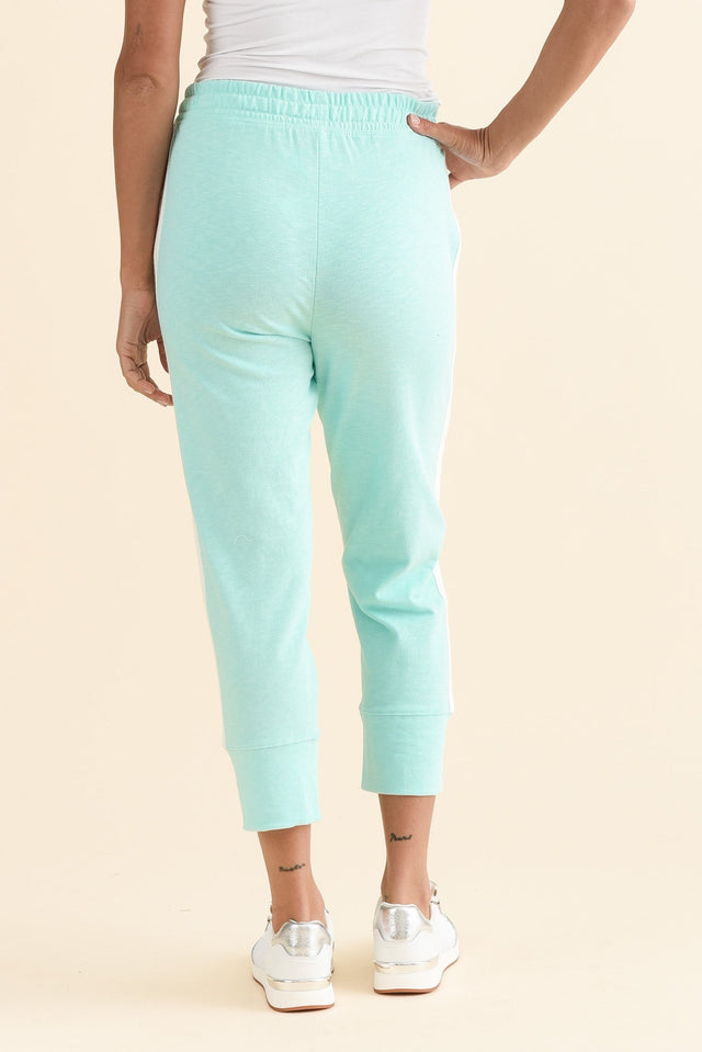 Fundamental Brunch Aqua Trim Cotton Sweatpants,Back,Brunette model,alt text|model:Brontie image 4