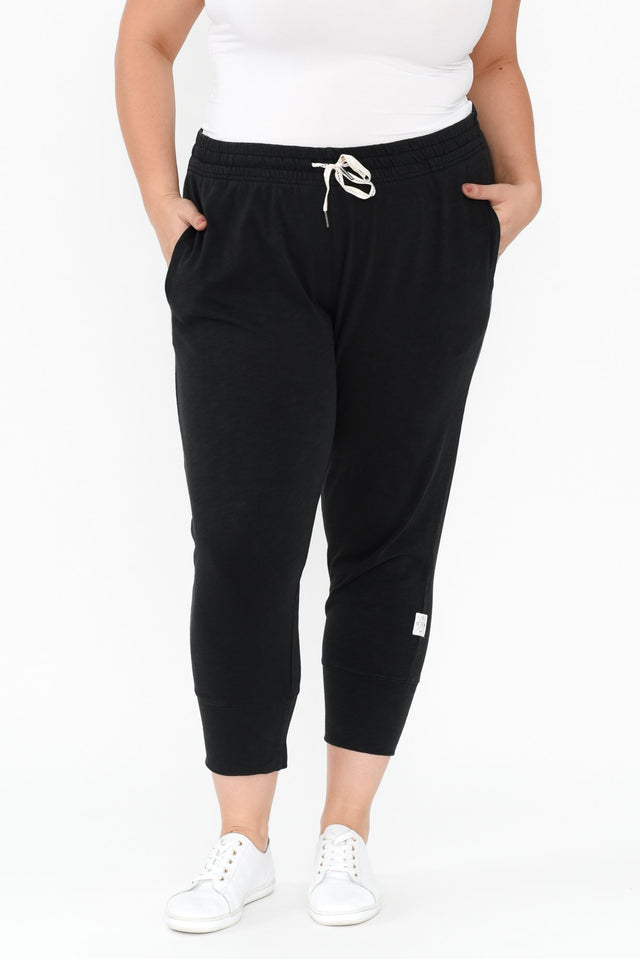 Fundamental Brunch Black Cotton Sweatpants,Brunette model,plus-size,curve-basics,curve-bottoms,plus-size-Pants,plus-size-basic-bottoms,alt text|model:Gabby image 13