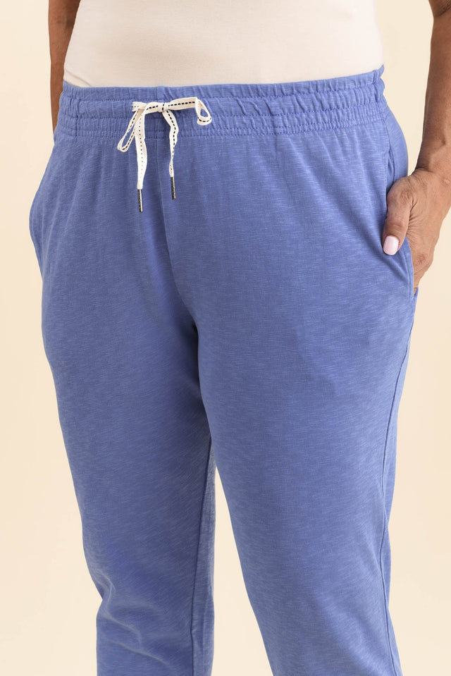 Fundamental Brunch Blue Cotton Sweatpants,Detail,Brunette model,alt text|model:Pilita image 5