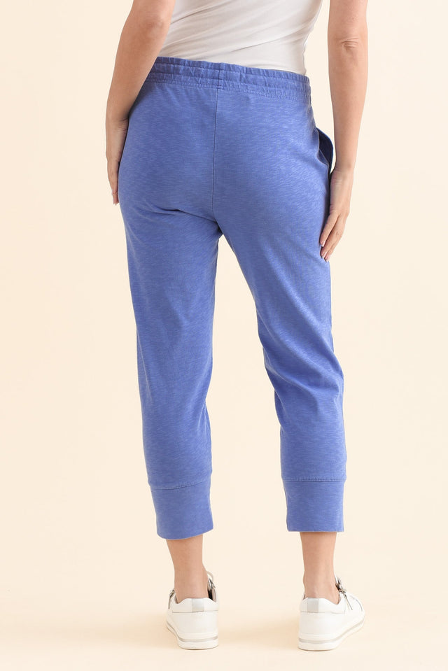 Fundamental Brunch Blue Cotton Sweatpants,Back,Brunette model,alt text|model:MJ image 5