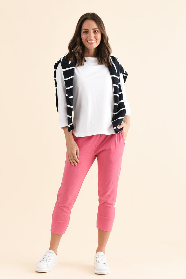 Fundamental Brunch Melon Cotton Sweatpants,Full Body,Brunette model,alt text|model:MJ