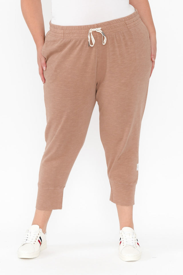 Fundamental Brunch Mocha Cotton Sweatpants,Blonde model,plus-size,curve-basics,curve-bottoms,plus-size-Pants,plus-size-basic-bottoms,alt text|model:Caitlin image 9